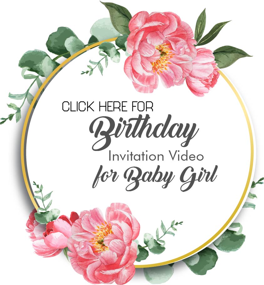 Baby Girl Birthday Invitation Video